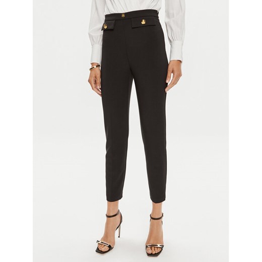 Elisabetta Franchi Spodnie materiałowe PA-024-46E2-V320 Czarny Regular Fit ze sklepu MODIVO w kategorii Spodnie damskie - zdjęcie 182743926