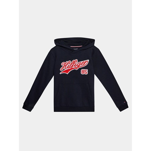 Tommy Hilfiger Bluza Hilfiger Script Hoodie KB0KB08718 Niebieski Regular Fit ze sklepu MODIVO w kategorii Bluzy chłopięce - zdjęcie 182743979
