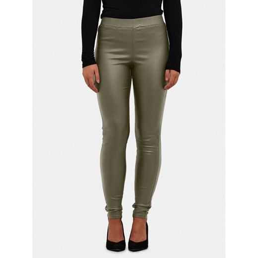 Kaffe Spodnie z imitacji skóry Ada 10501626 Zielony Slim Fit ze sklepu MODIVO w kategorii Spodnie damskie - zdjęcie 182744149