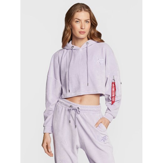 Alpha Industries Bluza 108041 Fioletowy Oversize ze sklepu MODIVO w kategorii Bluzy damskie - zdjęcie 182744517