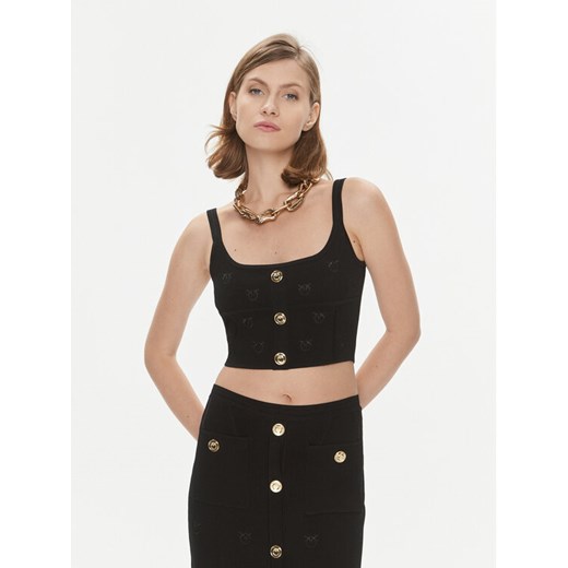 Pinko Top Dolly 101885 A16F Czarny Slim Fit ze sklepu MODIVO w kategorii Bluzki damskie - zdjęcie 182744537