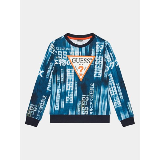 Guess Bluza Ls Active L4RQ01 KA6R3 Niebieski Regular Fit ze sklepu MODIVO w kategorii Bluzy chłopięce - zdjęcie 182744727