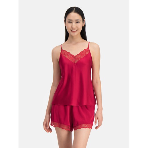 Dorina Koszulka piżamowa Pure Silk DCCA0001SK002 Czerwony Regular Fit ze sklepu MODIVO w kategorii Piżamy damskie - zdjęcie 182744745