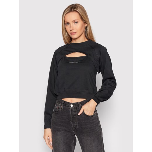 Converse Bluzka Twisted 10022960-A01 Czarny Relaxed Fit ze sklepu MODIVO w kategorii Bluzki damskie - zdjęcie 182744759