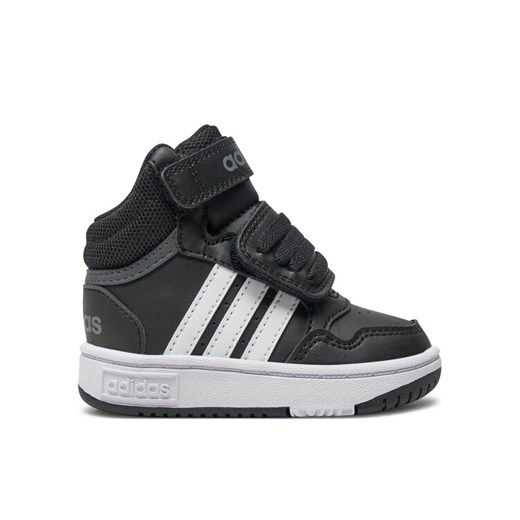 adidas Sneakersy Hoops Mid GW0408 Czarny ze sklepu MODIVO w kategorii Buty sportowe dziecięce - zdjęcie 182744909