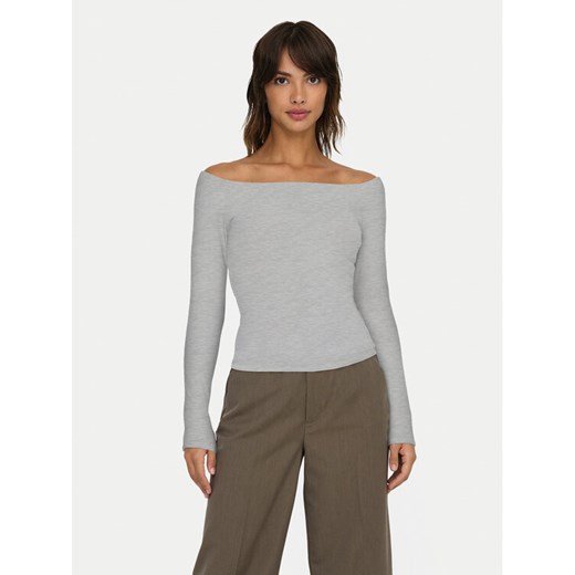 ONLY Bluzka Glamour 15339763 Szary Slim Fit ze sklepu MODIVO w kategorii Bluzki damskie - zdjęcie 182744979