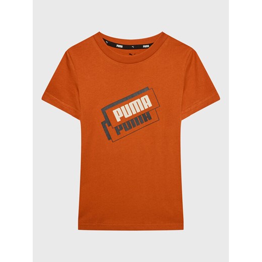 Puma T-Shirt Alpha Holiday 670109 Pomarańczowy Regular Fit ze sklepu MODIVO w kategorii T-shirty chłopięce - zdjęcie 182745049