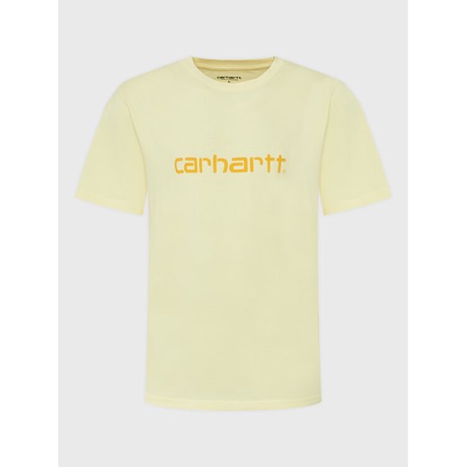 Carhartt WIP T-Shirt Script I031047 Żółty Regular Fit ze sklepu MODIVO w kategorii T-shirty męskie - zdjęcie 182745076