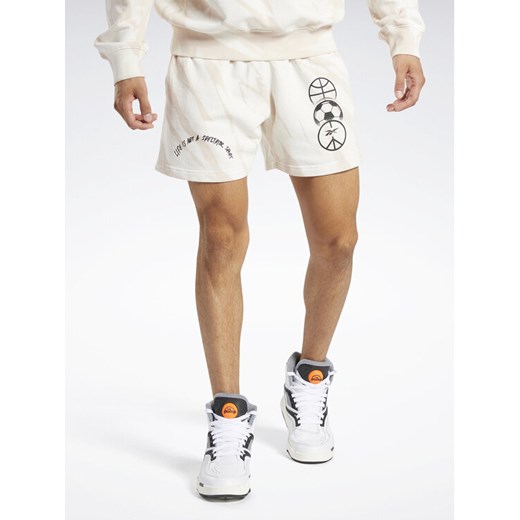 Reebok Szorty sportowe Classics Block Party Shorts HT8180 Biały ze sklepu MODIVO w kategorii Spodenki męskie - zdjęcie 182745135