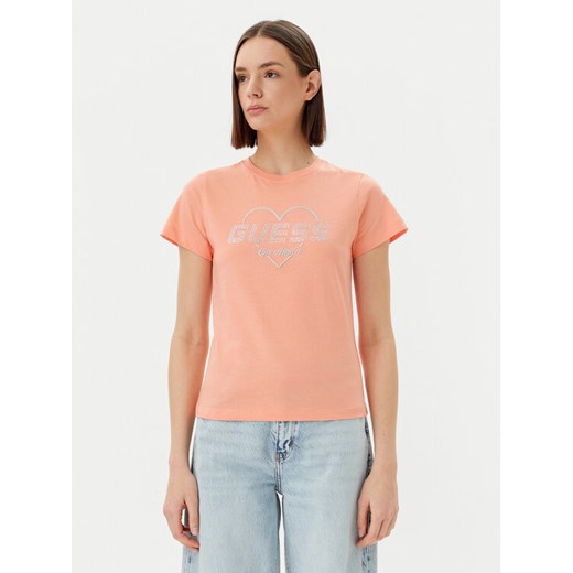 Guess T-Shirt V5GI10 K9RM1 Pomarańczowy Regular Fit ze sklepu MODIVO w kategorii Bluzki damskie - zdjęcie 182745165