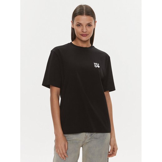 Hugo T-Shirt Dashire_4 50489198 Czarny Regular Fit ze sklepu MODIVO w kategorii Bluzki damskie - zdjęcie 182745169