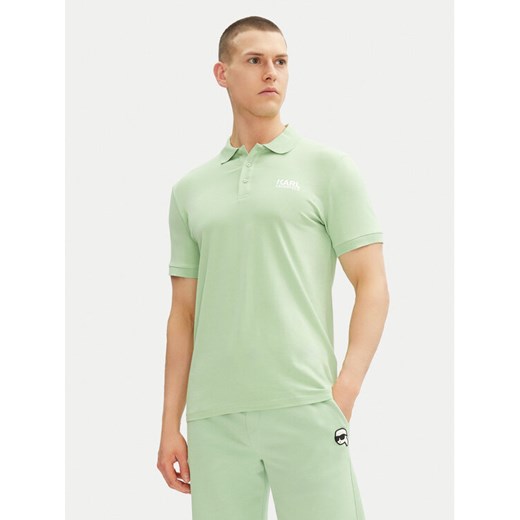 KARL LAGERFELD Polo 745088 552235 Zielony Regular Fit ze sklepu MODIVO w kategorii T-shirty męskie - zdjęcie 182745246