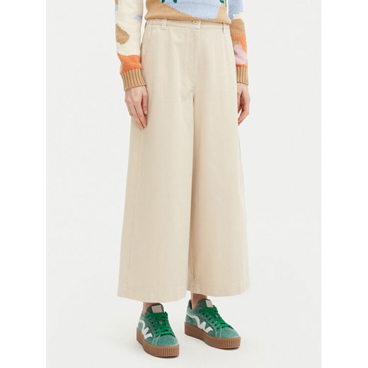 Weekend Max Mara Kuloty Disco 2515131101 Beżowy Wide Leg ze sklepu MODIVO w kategorii Spodnie damskie - zdjęcie 182745255