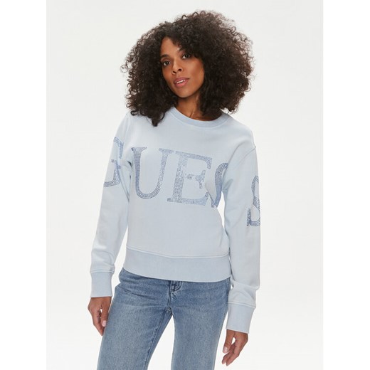 Guess Bluza Vintage Logo W4GQ10 KC8I0 Niebieski Relaxed Fit ze sklepu MODIVO w kategorii Bluzy damskie - zdjęcie 182745519