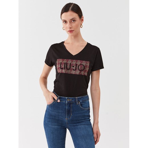 Liu Jo T-Shirt MF3338 JS923 Czarny Regular Fit ze sklepu MODIVO w kategorii Bluzki damskie - zdjęcie 182745526