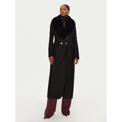 YES LONDON Płaszcz wełniany CD1184/ECO Czarny Regular Fit ze sklepu MODIVO w kategorii Płaszcze damskie - zdjęcie 182745595