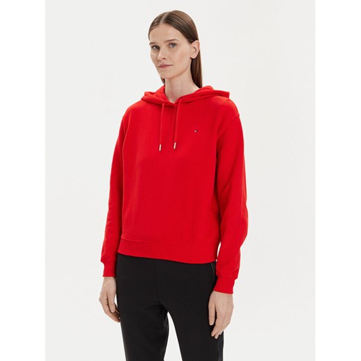 Tommy Hilfiger Bluza Flag WW0WW41245 Czerwony Relaxed Fit ze sklepu MODIVO w kategorii Bluzy damskie - zdjęcie 182745727