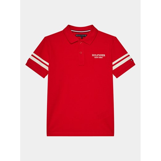 Tommy Hilfiger Polo Monotype KB0KB08882 D Czerwony Regular Fit ze sklepu MODIVO w kategorii T-shirty chłopięce - zdjęcie 182745738