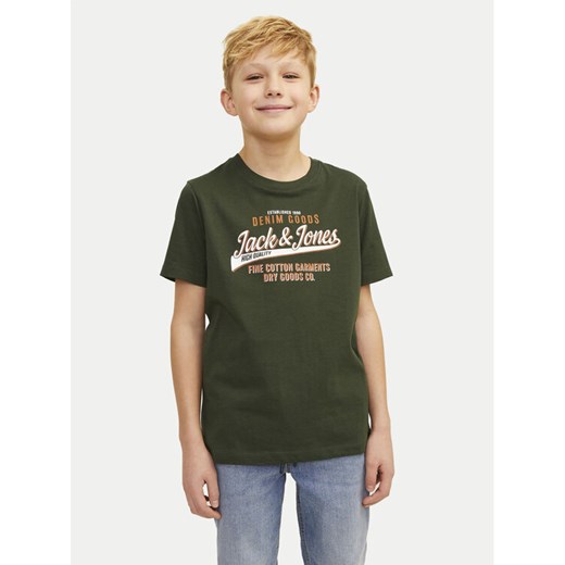 Jack&Jones Junior T-Shirt Logo 12258876 Zielony Regular Fit ze sklepu MODIVO w kategorii T-shirty chłopięce - zdjęcie 182745777