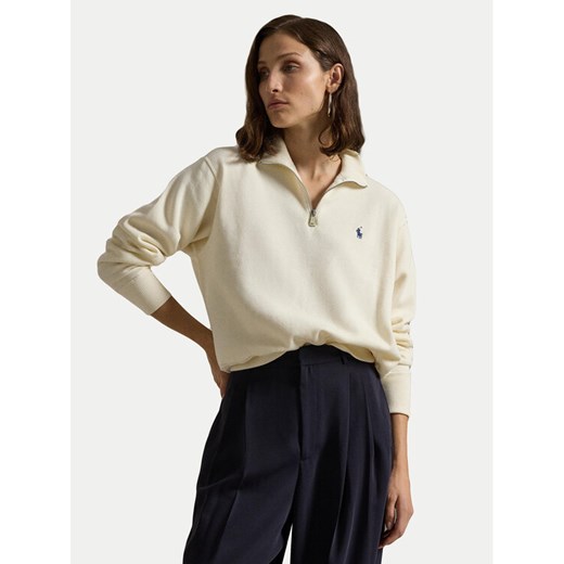 Polo Ralph Lauren Bluza 211851659007 Écru Relaxed Fit ze sklepu MODIVO w kategorii Bluzy damskie - zdjęcie 182745928