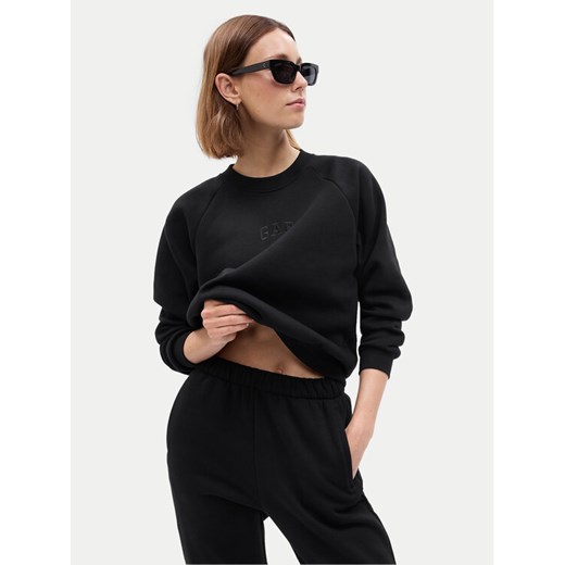 Gap Bluza 765585-08 Czarny Regular Fit ze sklepu MODIVO w kategorii Bluzy damskie - zdjęcie 182745957