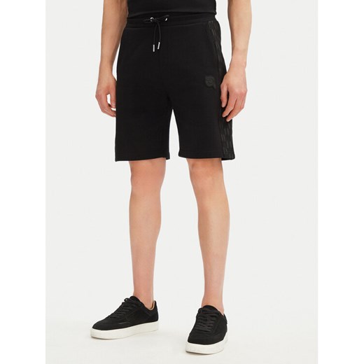 KARL LAGERFELD Szorty sportowe 705071 552951 Czarny Regular Fit ze sklepu MODIVO w kategorii Spodenki męskie - zdjęcie 182745977