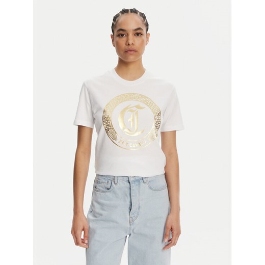 Just Cavalli T-Shirt 78PAHT01 Biały Regular Fit ze sklepu MODIVO w kategorii Bluzki damskie - zdjęcie 182746107
