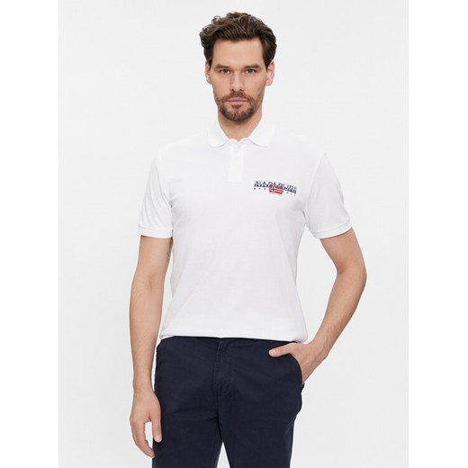 Napapijri Polo E-Aylmer NP0A4HTN Biały Regular Fit ze sklepu MODIVO w kategorii T-shirty męskie - zdjęcie 182746108