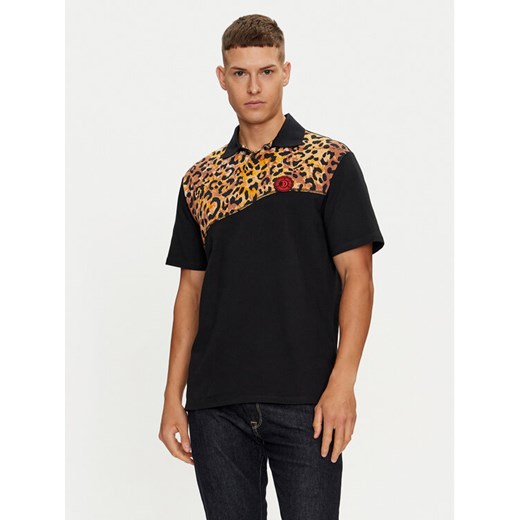 Just Cavalli Polo 76OAG6R2 Czarny Regular Fit ze sklepu MODIVO w kategorii T-shirty męskie - zdjęcie 182746157