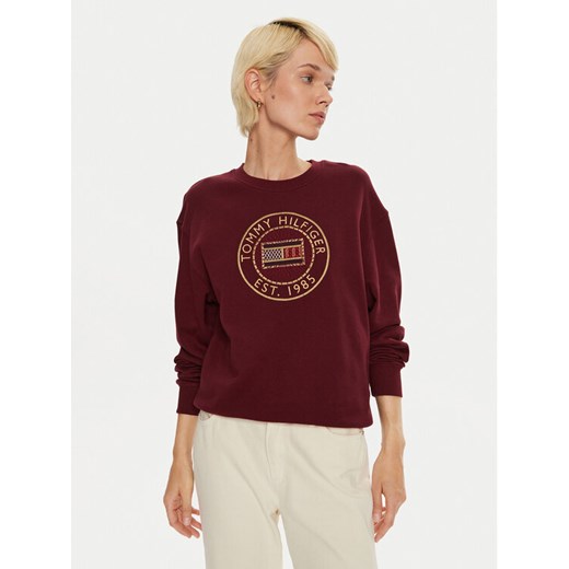 Tommy Hilfiger Bluza Nautical WW0WW42891 Bordowy Regular Fit ze sklepu MODIVO w kategorii Bluzy damskie - zdjęcie 182746195
