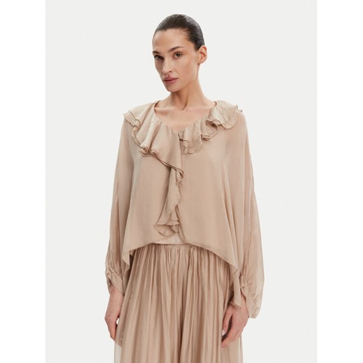 ViCOLO Bluzka TD0019 Beżowy Oversize ze sklepu MODIVO w kategorii Bluzki damskie - zdjęcie 182746196