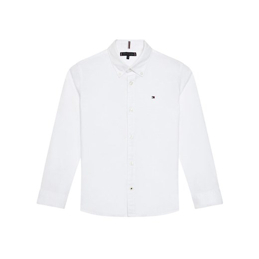 Tommy Hilfiger Koszula Solid Poplin KB0KB06965 D Biały Slim Fit ze sklepu MODIVO w kategorii Koszule chłopięce - zdjęcie 182746268