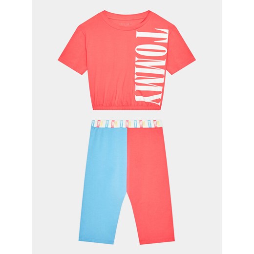 Tommy Hilfiger Piżama UG0UG00631 Różowy Regular Fit ze sklepu MODIVO w kategorii Piżamy dziecięce - zdjęcie 182746338