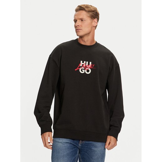 Hugo Bluza Dlongny 50521081 Czarny Relaxed Fit ze sklepu MODIVO w kategorii Bluzy męskie - zdjęcie 182746385