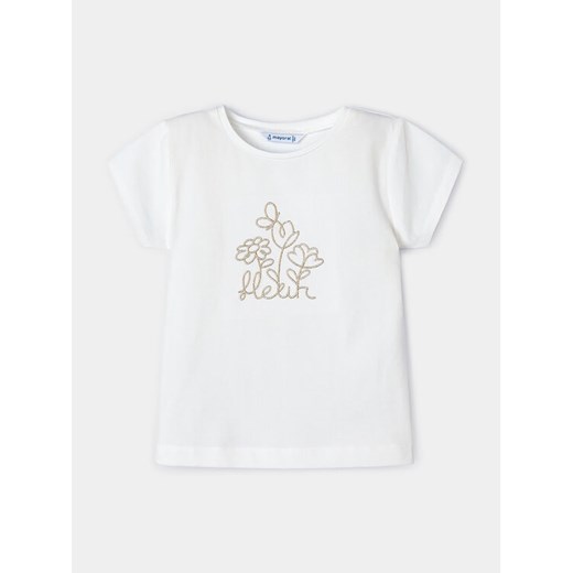 Mayoral T-Shirt 174 Écru Regular Fit ze sklepu MODIVO w kategorii Bluzki dziewczęce - zdjęcie 182746526