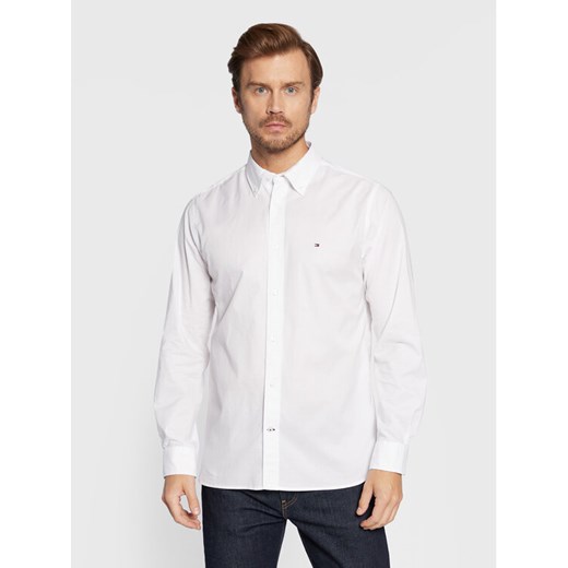 Tommy Hilfiger Koszula Core Flex Poplin MW0MW25035 Biały Regular Fit ze sklepu MODIVO w kategorii Koszule męskie - zdjęcie 182746567