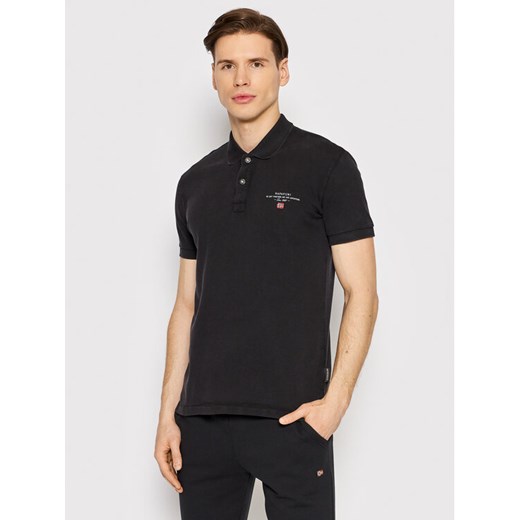 Napapijri Polo Elbas NP0A4GDL Czarny Regular Fit ze sklepu MODIVO w kategorii T-shirty męskie - zdjęcie 182746686