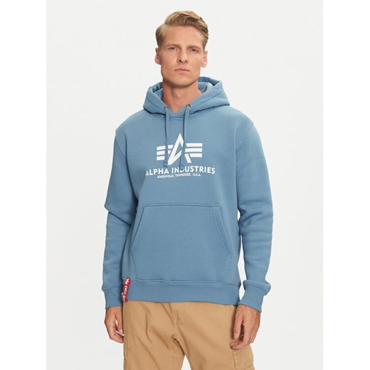 Alpha Industries Bluza 178312 Niebieski Regular Fit ze sklepu MODIVO w kategorii Bluzy męskie - zdjęcie 182746797