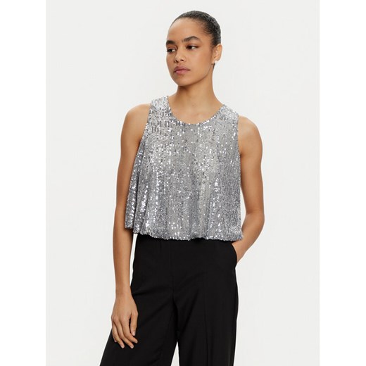 ViCOLO Bluzka TS0351 Srebrny Regular Fit ze sklepu MODIVO w kategorii Bluzki damskie - zdjęcie 182746848