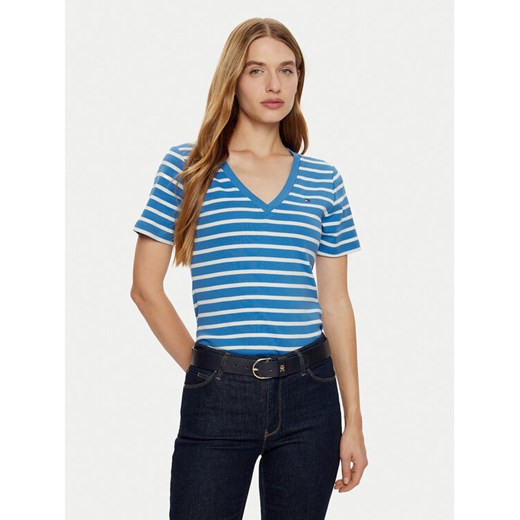 Tommy Hilfiger T-Shirt New Cody WW0WW40584 Niebieski Slim Fit ze sklepu MODIVO w kategorii Bluzki damskie - zdjęcie 182746928