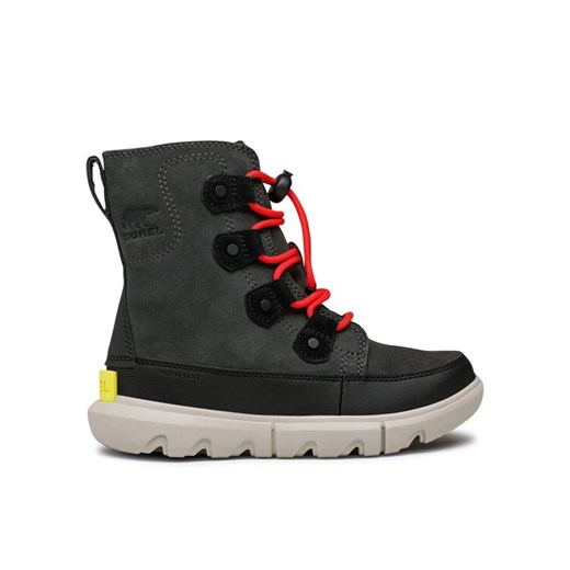 Sorel Śniegowce Youth Sorel Explorer Lace Wp NY4897-093 Czarny ze sklepu MODIVO w kategorii Buty zimowe dziecięce - zdjęcie 182746975