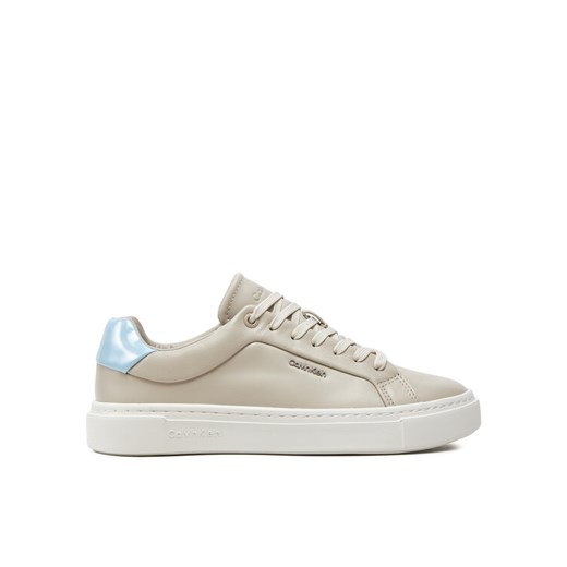 Calvin Klein Sneakersy Cupsole Lace Up W/Ml Lth HW0HW02119 Beżowy ze sklepu MODIVO w kategorii Buty sportowe damskie - zdjęcie 182746987