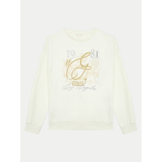 Guess Bluza J4BQ05 KAV34 Écru Regular Fit ze sklepu MODIVO w kategorii Bluzy dziewczęce - zdjęcie 182746989