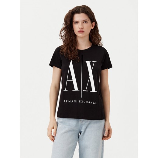 Armani Exchange T-Shirt 8NYTCX YJG3Z 1200 Czarny Regular Fit ze sklepu MODIVO w kategorii Bluzki damskie - zdjęcie 182747047