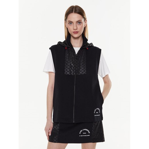 KARL LAGERFELD Bezrękawnik Monogram 225W1809 Czarny Regular Fit ze sklepu MODIVO w kategorii Kamizelki damskie - zdjęcie 182747228