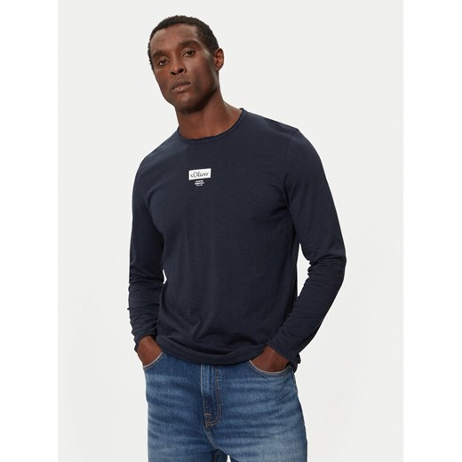 s.Oliver Longsleeve 2150055 Granatowy Regular Fit ze sklepu MODIVO w kategorii T-shirty męskie - zdjęcie 182747265