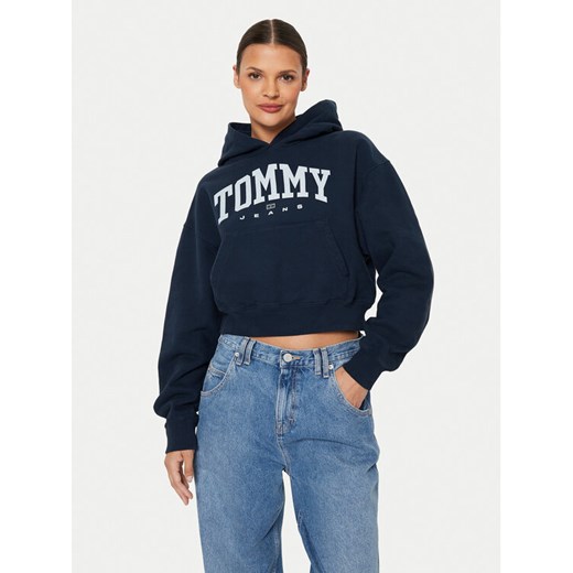 Tommy Jeans Bluza Varsity DW0DW19291 Granatowy Relaxed Fit ze sklepu MODIVO w kategorii Bluzy damskie - zdjęcie 182747429