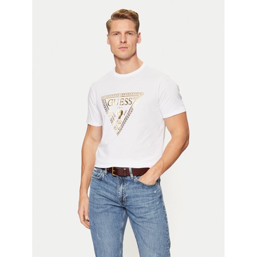 Guess T-Shirt M5RI49 K9RM1 Biały Regular Fit ze sklepu MODIVO w kategorii T-shirty męskie - zdjęcie 182747445