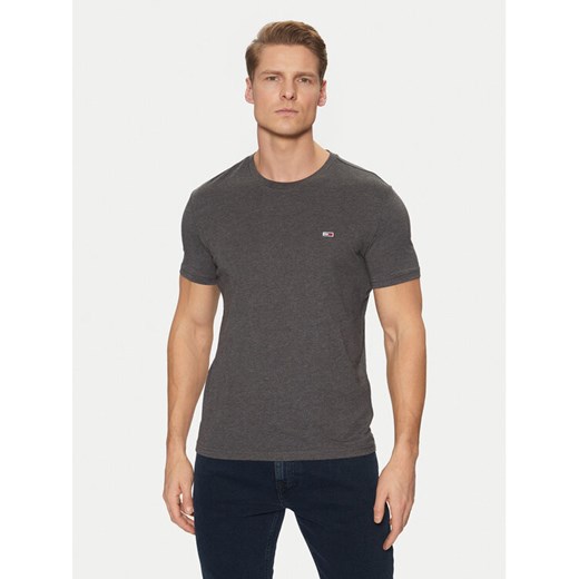 Tommy Jeans T-Shirt Jaspe DM0DM20363 Szary Slim Fit ze sklepu MODIVO w kategorii T-shirty męskie - zdjęcie 182747448