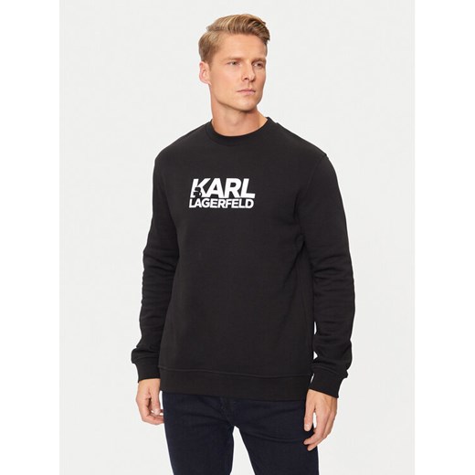 KARL LAGERFELD Bluza 705091 544917 Czarny Regular Fit ze sklepu MODIVO w kategorii Bluzy męskie - zdjęcie 182747719